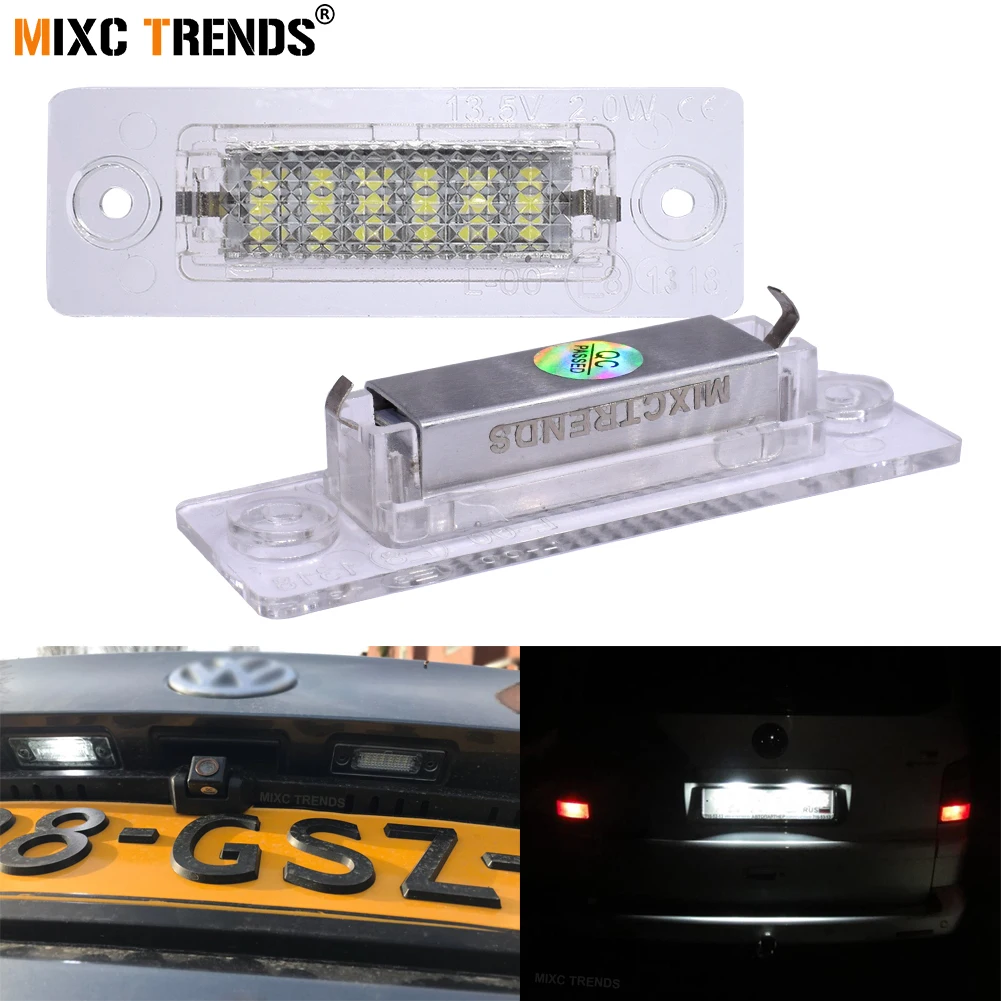 

1Pair Car LED Number License Plate Light SMD 3528 12V Rear LED Plate Lamp for VW Touran Passat B6 5D Jetta Candy SKODA Superb