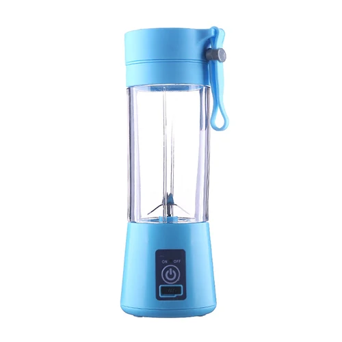 Portable 380ml Blender Juicer Cup USB Rechargeable Electric Automatic Vegetable Fruit Citrus Orange Juice Maker Cup Mixer Bottle - Цвет: Blue