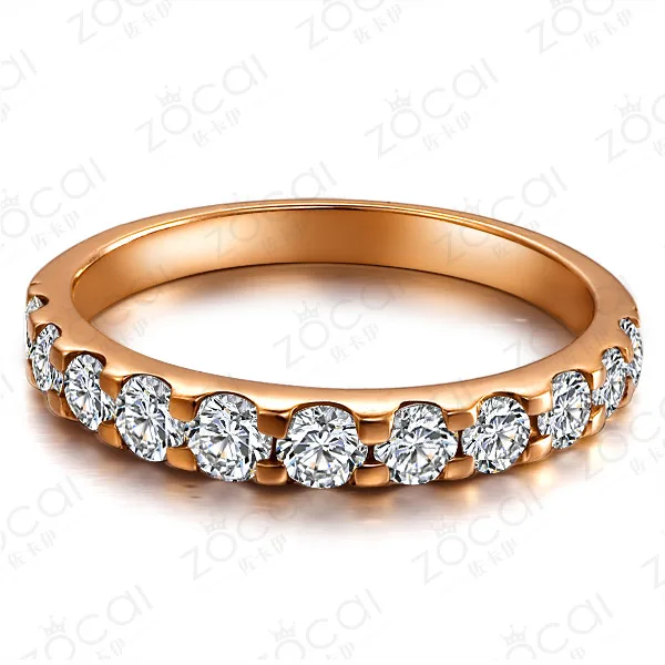 ZOCAI натуральный 0 55 CT Сертифицированный SI / H Круглый вырез 18K розовое золото