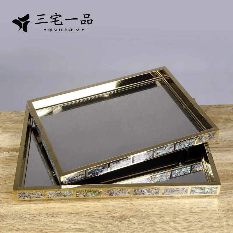 

Model Room Hotel Clubhouse Soft-fitting Titanium-gold Stainless Steel Mirror Pallet Pearl Post-modern European Home Decoration