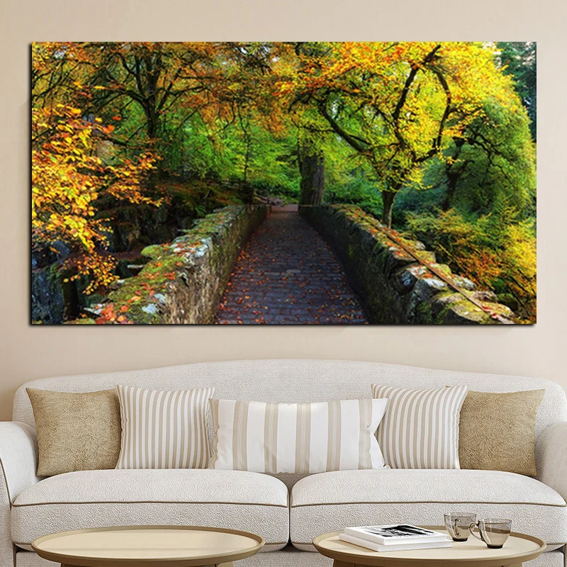 Digita Print Natural Autumn Cover Landscape Modern Oil Painting on Canvas Art Wall Picture for Living Room Cuadros Decoration