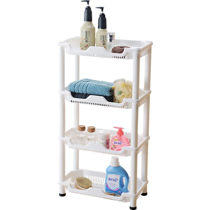 Floor Type DIY Combination Shelf Rack 4 Layers Bathroom ...