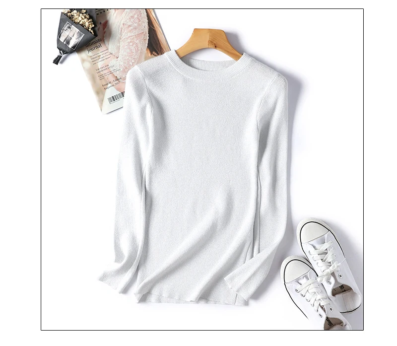 O-neck Knitted Sweater Long Sleeve Pullovers Women Autumn Pullover Feminino Solid Slim Elasticity Ladies Sweaters Winter 2018    (4)