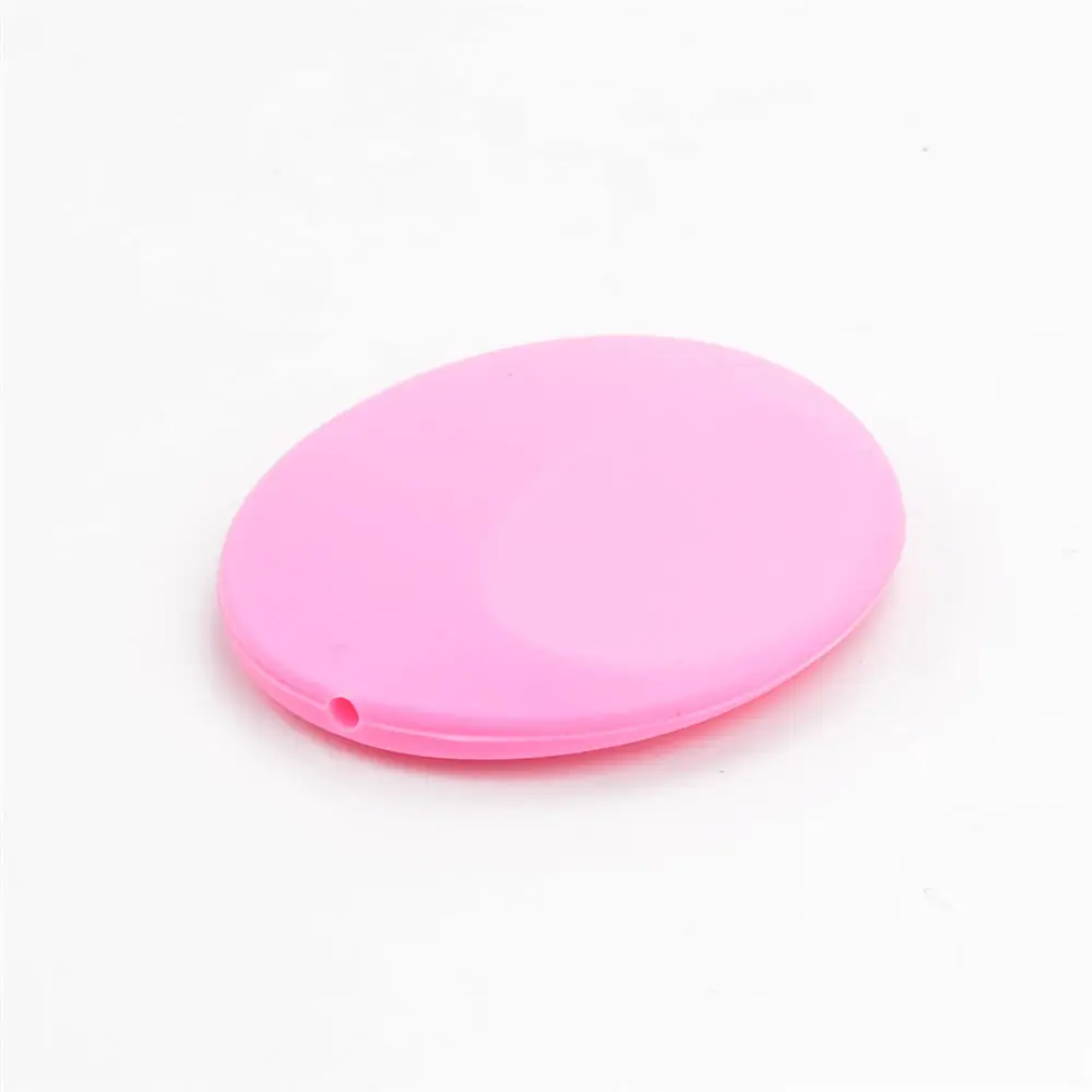 LOFCA 5 шт. плоские Силиконовые бусы для прорезывания зубов аксессуары ювелирные изделия прорезыватель из дфп жевательные бусины игрушки мягкие в подарок - Цвет: pink