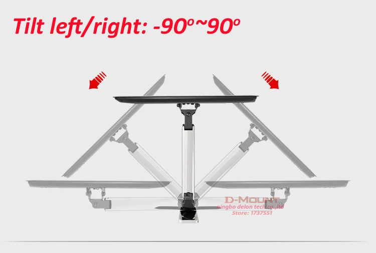 NB двойной длинные arm50-60 "14-23 кг воздуха давление газа весна F400 полный motion монитор Настенный кронштейн ЖК-Телевизор с плазменным экраном