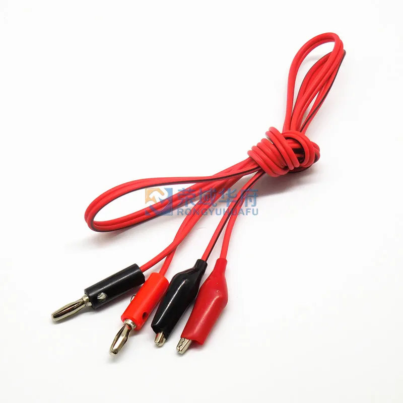 

MM Dual Alligator Clip to Banana Connector Oscilloscope Test Probe Cable 50cM Red Black