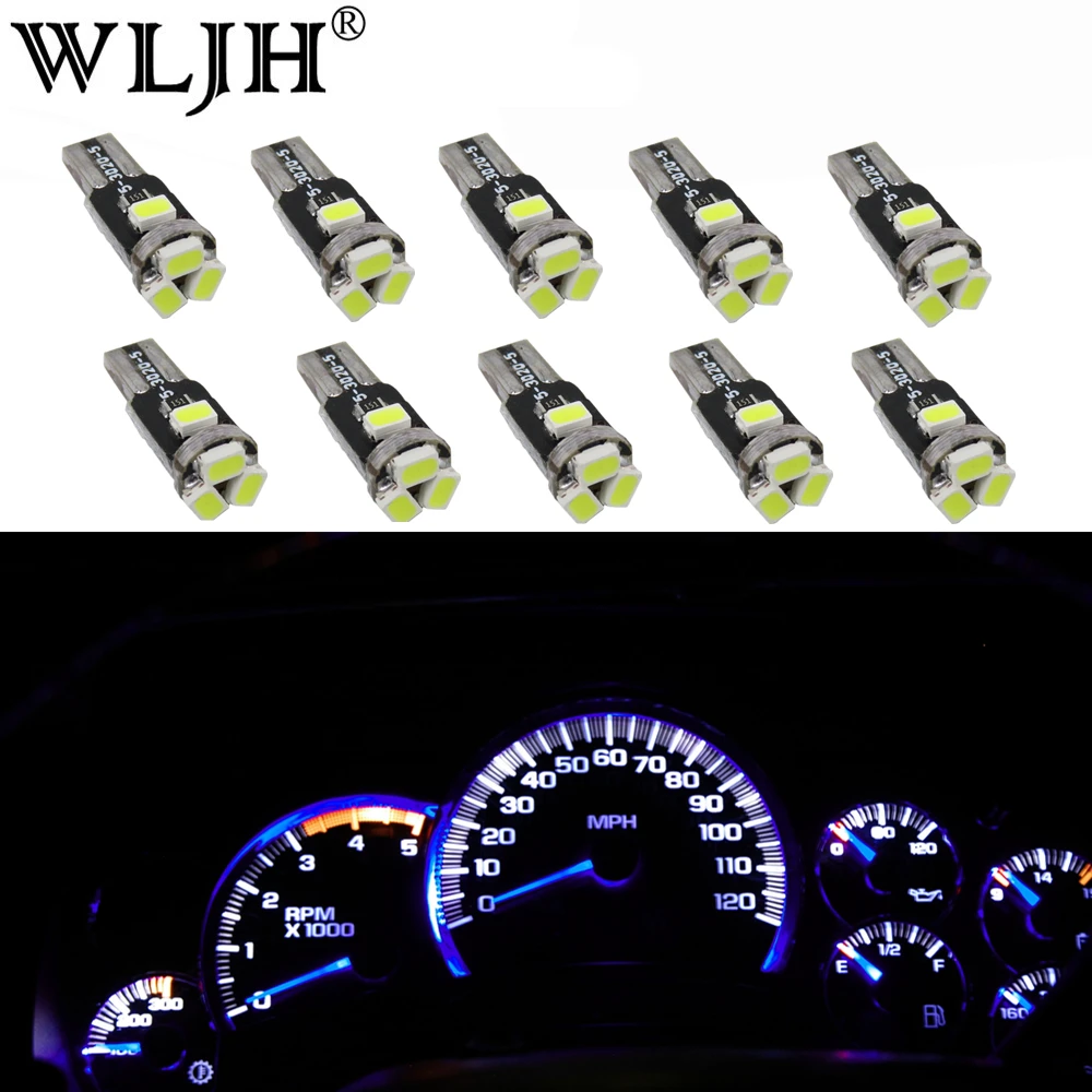 WLJH T5 Led 7 Color Car Led Light 74 73 286 Car Dash Dashboard LED