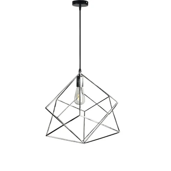 

Retro Industrial Wind Diamond E27 Pendant Lamps Vintage Iron Cage Fashion Dining Parlor Nordic Simple Pendant Lights
