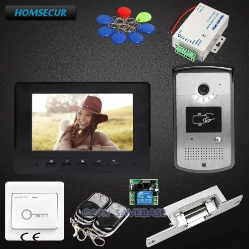 

HOMSECUR 1V1 7inch Wired Video Door Entry Security Intercom with Strike Lock for Home Security