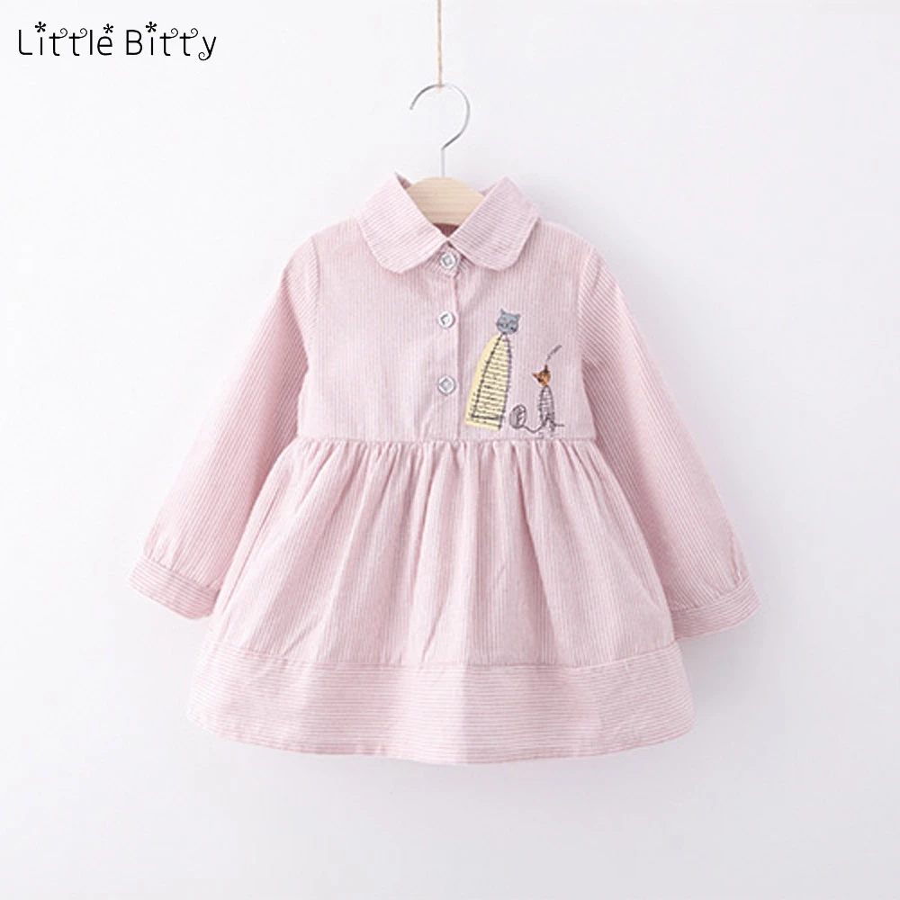 Новинка 2019 весенне осеннее платье для девочек Little Bitty Детская рубашка с