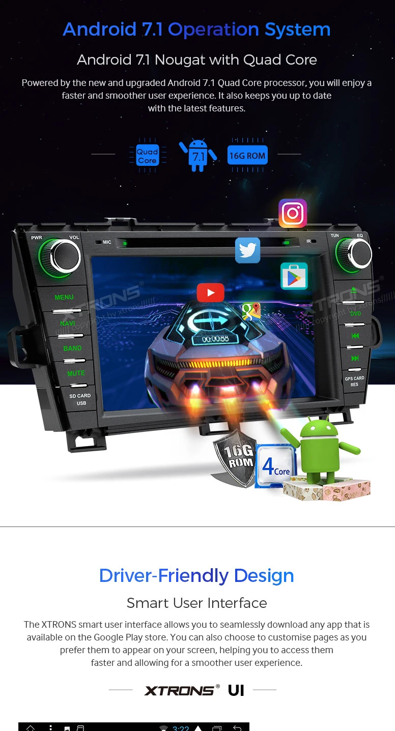 Flash Deal Android 7.1 Nougat OS 8" Car DVD Multimedia GPS Radio for Toyota Prius 2009-2013 (Right Hand Drive) with Full RCA Output Support 2