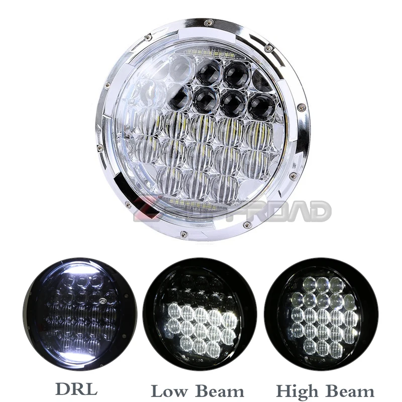 

For Jeep Wrangler 7" 5D LED Projector headlights with DRL headlamps Light with H4 to H13 Adapter for Land Rover Defender