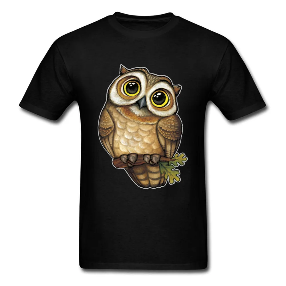 Golden Owl High Quality Men T Shirt Round Neck Short Sleeve 100% Cotton Fabric Tops Shirt Funny Tops T Shirt Drop Shipping Golden Owl black