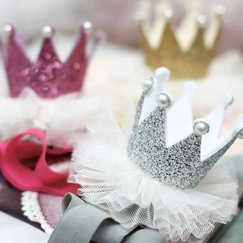 font b Baby b font Girls Brithday Shiny Hairband Toddler Elastic Mesh Pearl Headband Hair