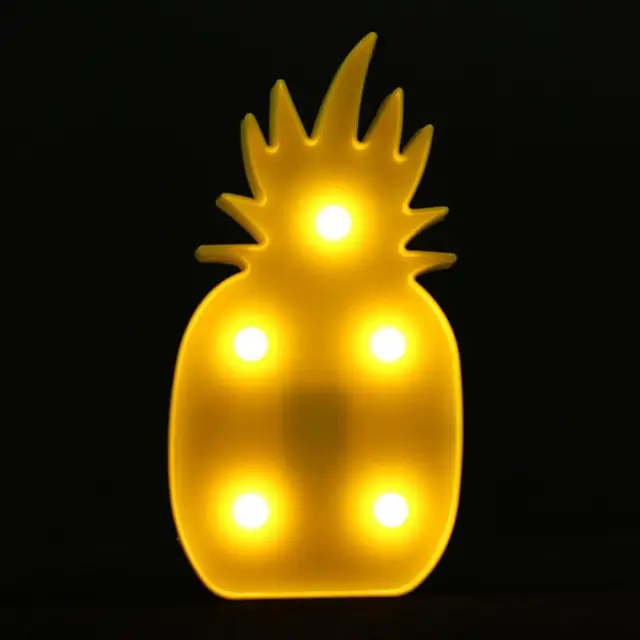 3D Flamingo Pineapple Cactus Night Lights LED Lamp Romantic Night Lamp Home Office Table Lamp Decoration Children Bedroom Light