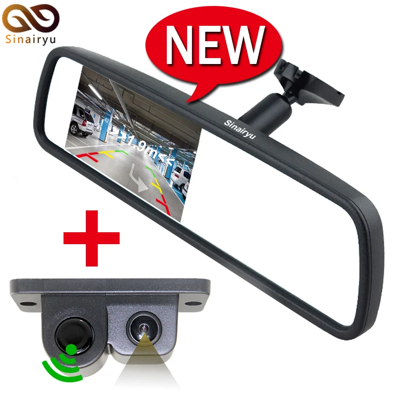 

Sinairy Special Original Bracket TFT LCD 4.3 Inch Mirror Monitor+Sensing rear view camera Show Distance and Image in Car Monitor