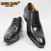 LUXURY BRAND MEN GENUINE LEATHER SHOES CAP TOE LACE UP POINTED TOE OFFICE WEDDING FORMAL DRESS BLACK SHOES OXFORD SHOES FOR MEN hot sale autumn lace up square toe men dress shoes black leather shoes luxury male casual shoes man office feast formal shoes