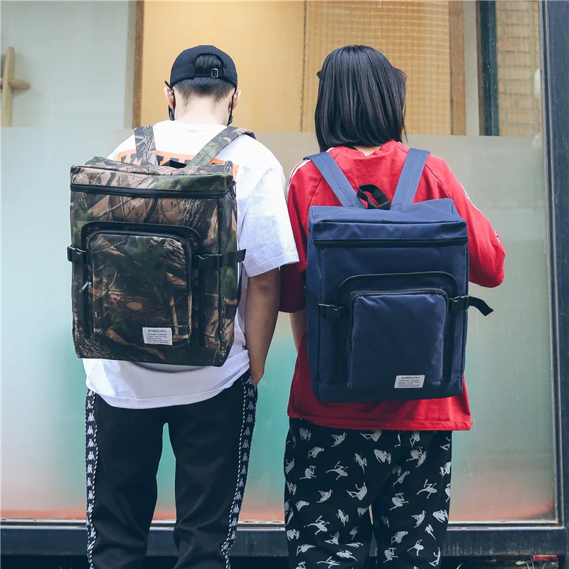 

Chic Street beat bag male Harajuku wild female high school student square backpack preppy style couple backpack shoulder bag