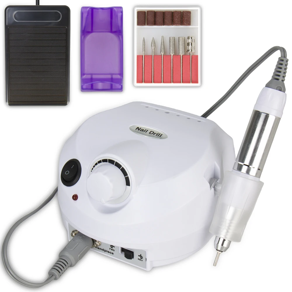 

30000 RPM White Professional Electric Nail Drill File Bit Machine Manicure Kit Pro Salon Home Nail Tools Set Pedicure Machine