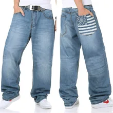 Plus size 34-46 ( hip 145cm )2014 new plus size hip hop jeans loose jeans wide leg
