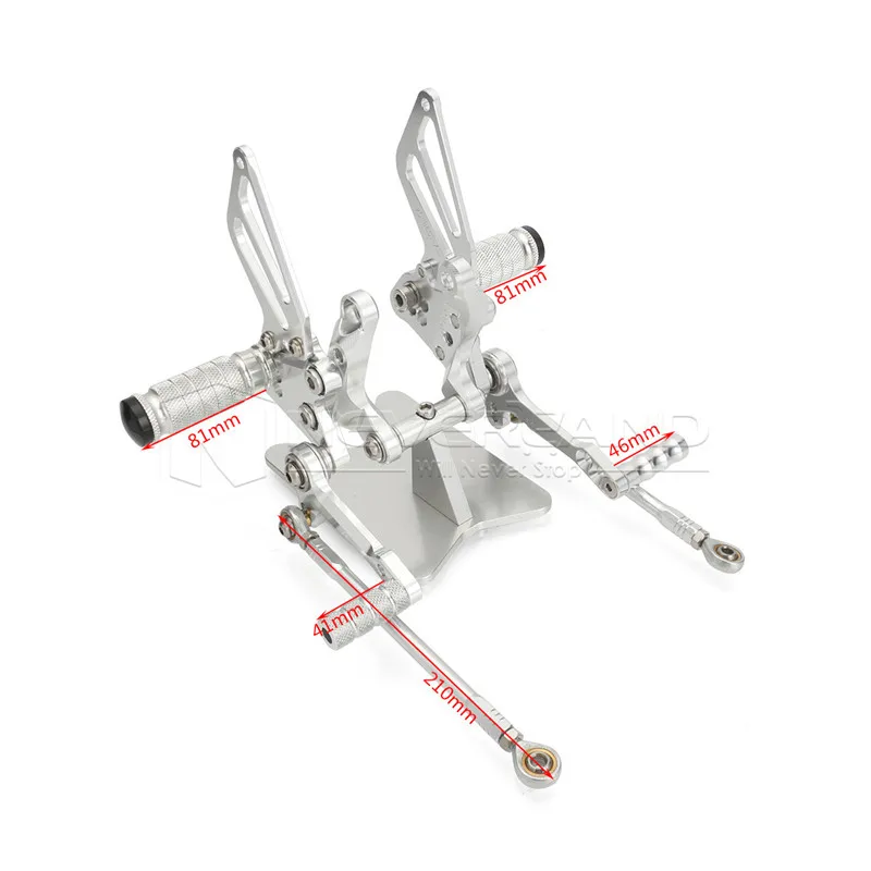Для Ducati 848 1098 1098 S 1098R 1198 Гонки ЧПУ Регулируемая коробка передач сзади комплект подножки Серебро