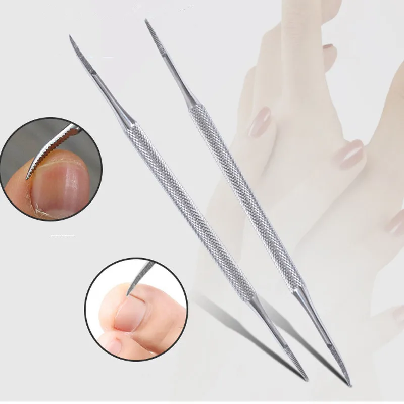 

Foot Nail Cuticle Pusher Dual-ended Groove Corrector Trimmer Remover Pedicure Manicure Stainless Steel Silver Nail Art Tools