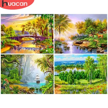 

HUACAN 5D DIY Diamond Painting Drills Tree Diamond Mosaic Landscape Picture Of Rhinestones Full Square/Round Diamond Embroidery