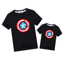 Одинаковые комплекты с пентаграммой для папы и сына модная футболка с короткими рукавами Одинаковая одежда для всей семьи, летняя футболка для мальчиков с принтом