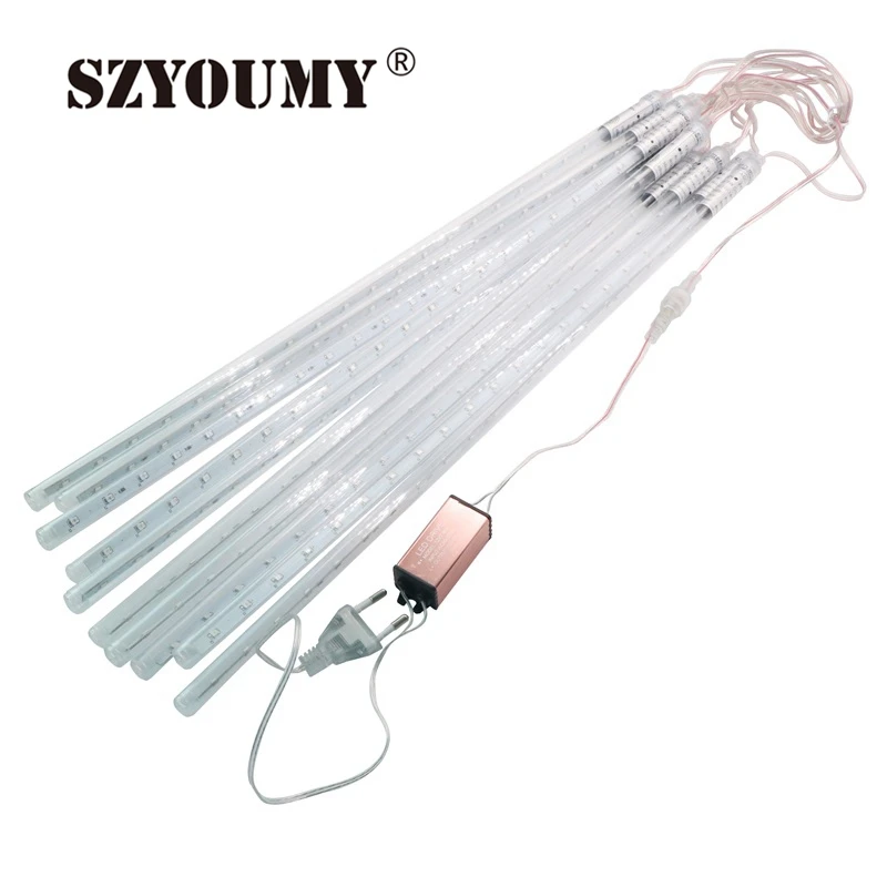 

SZYOUMY 80cm DIY LED Meteor Shower Rain Tube Lights Outdoor Lighting Garlands Snowfall Tube SMD2835 Tree Road Wedding Lamp