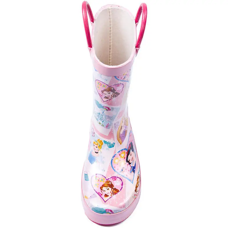 2019 New Disney Handkerchief Pink Girls Princess Children Rain boots Water shoes Overshoes Parentin