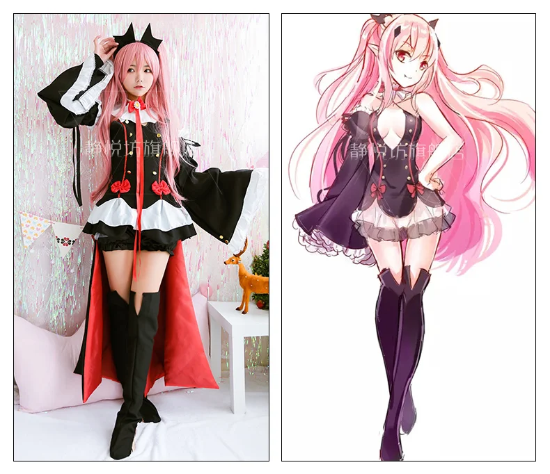 Аниме Серафим конца косплей Krul Tepes COS Хэллоуин вечерние костюмы готика вампира Лолиты комплекты