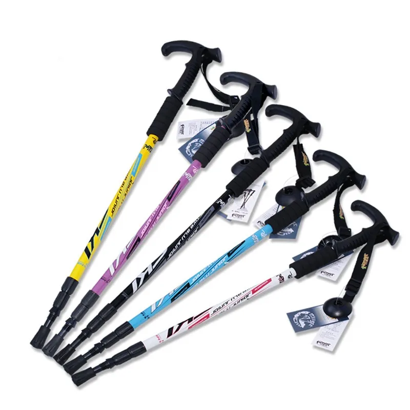 NEW T handle nordic Walking stick Hiking Trekking pole Ultralight 3