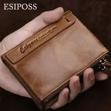 100% En Cuir Véritable Hommes Portefeuille de Haute Qualité De Luxe Brand Design Hommes Portefeuilles Mode Doux Nature En Cuir Sac À Main Avec Carte Walet