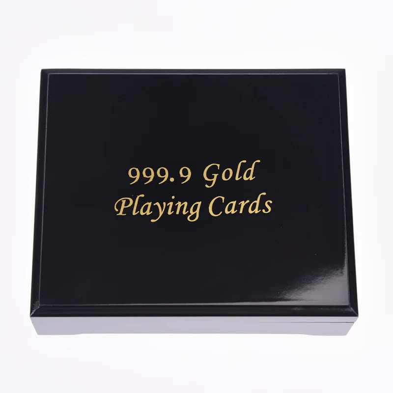 Горячая Стильный практичный художественный позолоченный и посеребренный игральные карты в покер черный чехол в коробке для подарка