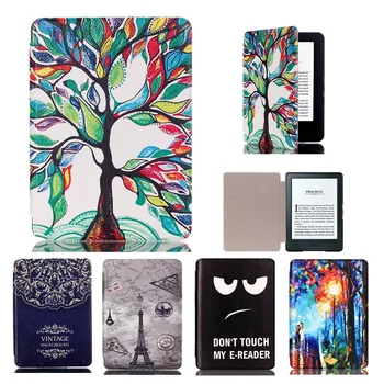 

Hot Printing Leather Case Cover For New Kindle 2016 8th Generation 6" Tablet Flip Cover For Amazon kindle 8 Generation 2016