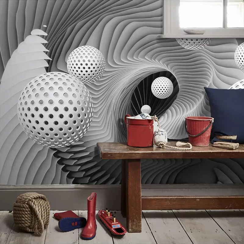 Пользовательские настенные росписи Картины 3D стереоскопического мяч пространство уже современный Гостиная ТВ фон фото обои Papel де Parede