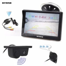 DIYSECUR Wireless 5inch Color TFT LCD Car Monitor + Waterproof Parking Radar Sensor Car Camera Rear View Camera Parking System