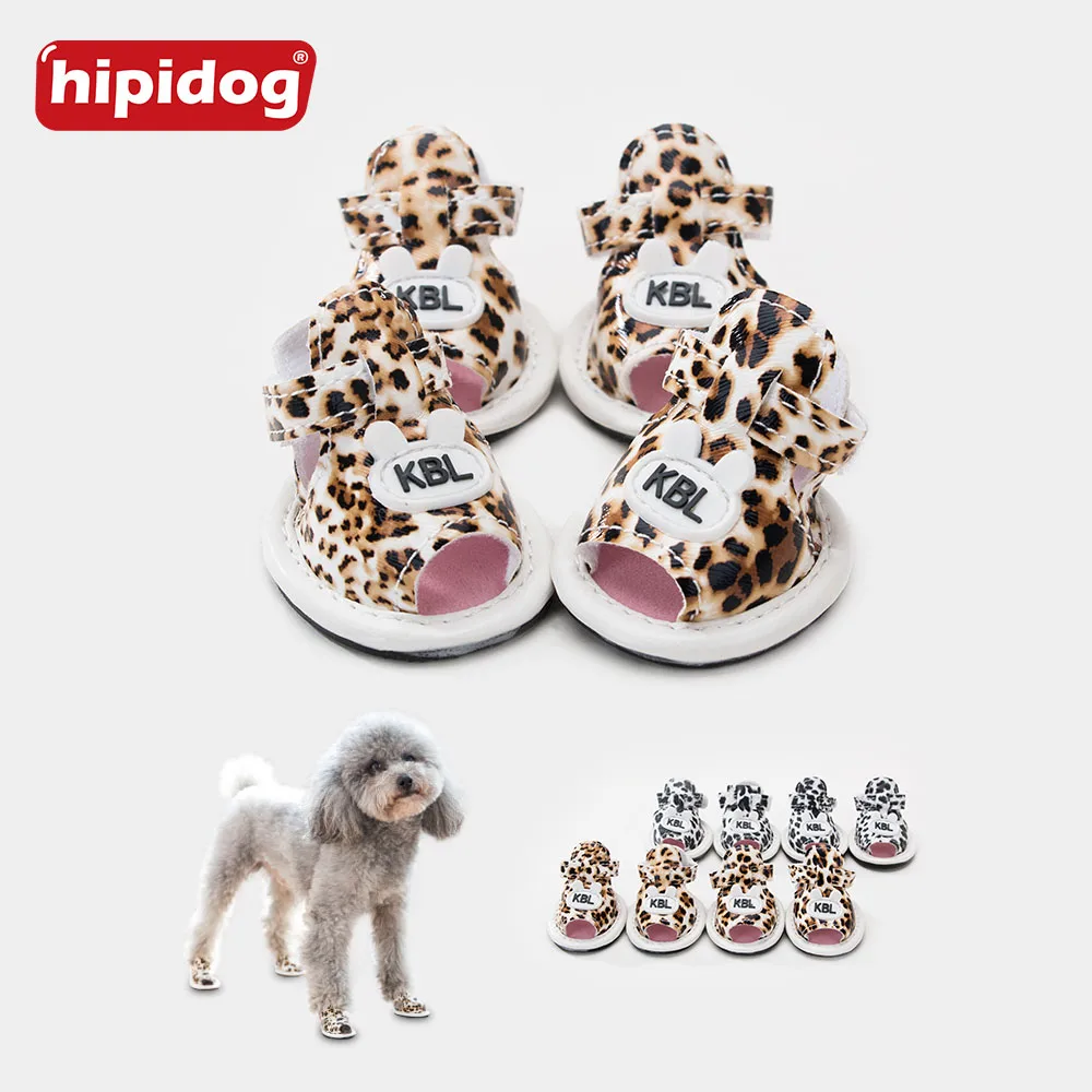 Hipidog New Arrival Pet Dog Shoes Summer Leopard Dog Shoes for