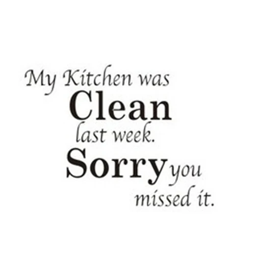 Practical My kitchen was clean fashion Wall Paper Decals Removable vintage kitchen Wall Sticker Home decoration black Practical My kitchen was clean fashion Wall Paper Decals Removable vintage kitchen Wall Sticker Home decoration black