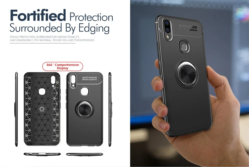 WHaY Case For Vivo V9 360 TPU Degree Finger Ring  Holder Car Magnet Phone Cover For Vivo Nex V11 Pro V9 S Vivo V9 Nex S Coque   (13)
