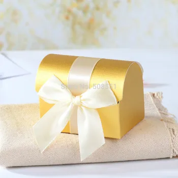 

Gold Wedding Treasure Chest Favor Boxes,Candy Box, Gift Box 12pcs
