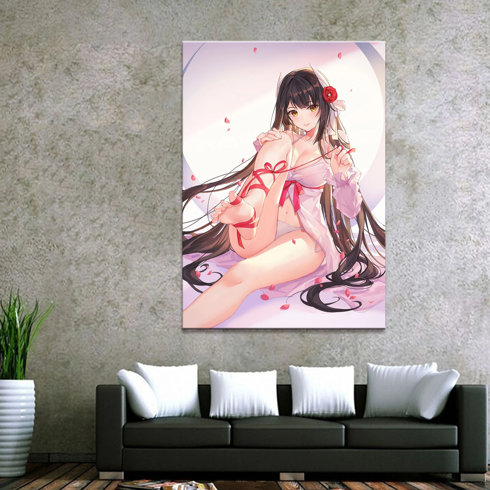 Домашний декор холст цельнокроеное платье Милое сексуальное аниме Azur Lane
