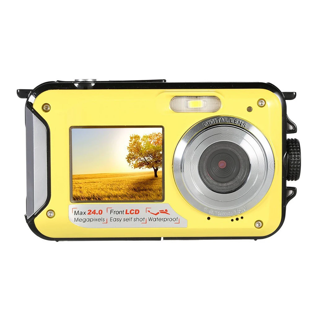 

1080P Full HD Digital Camera Selfie Lightweight Outdoor Underwater Portable USB Double Screen Video Recorder Waterproof