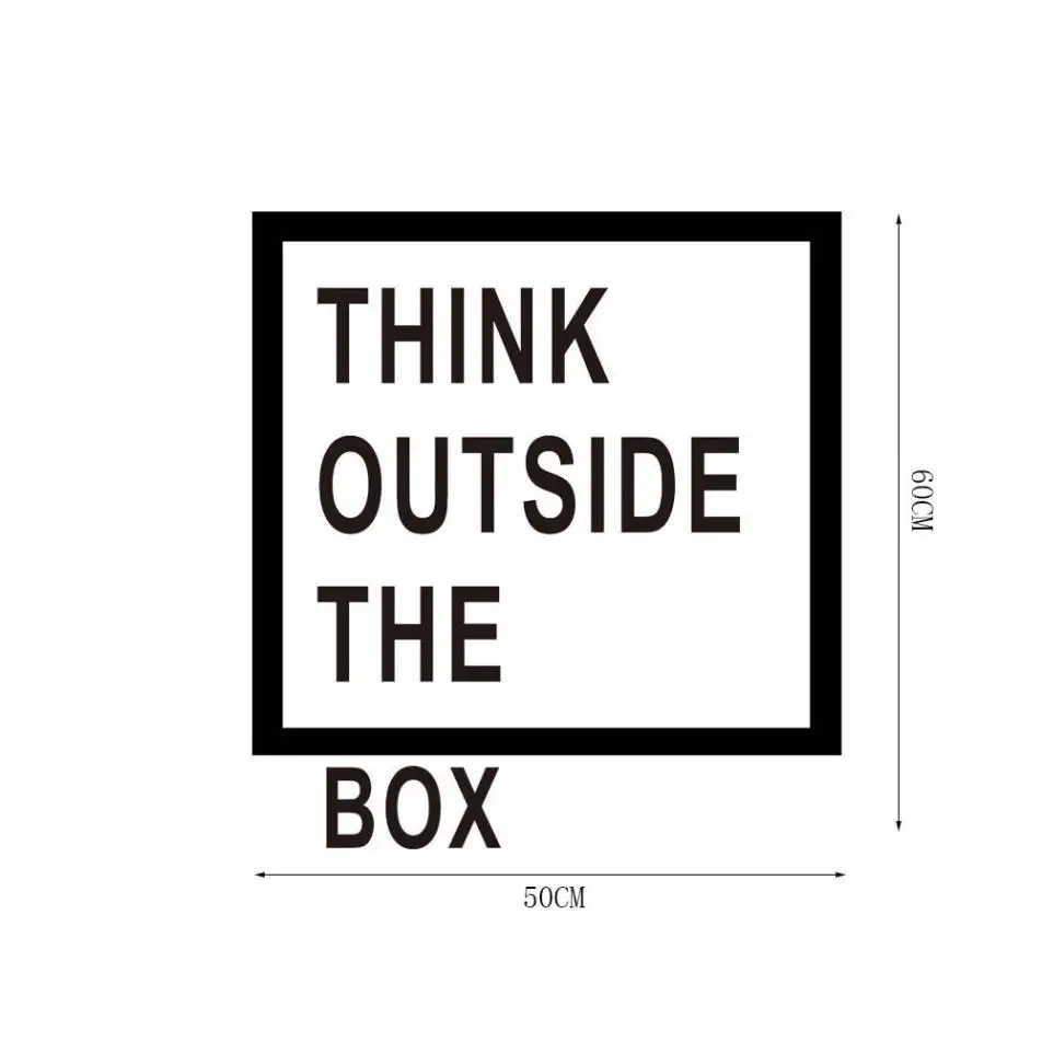 DIY Think Outside The Box Quote стикер креативная домашняя декорация Цитата Виниловая