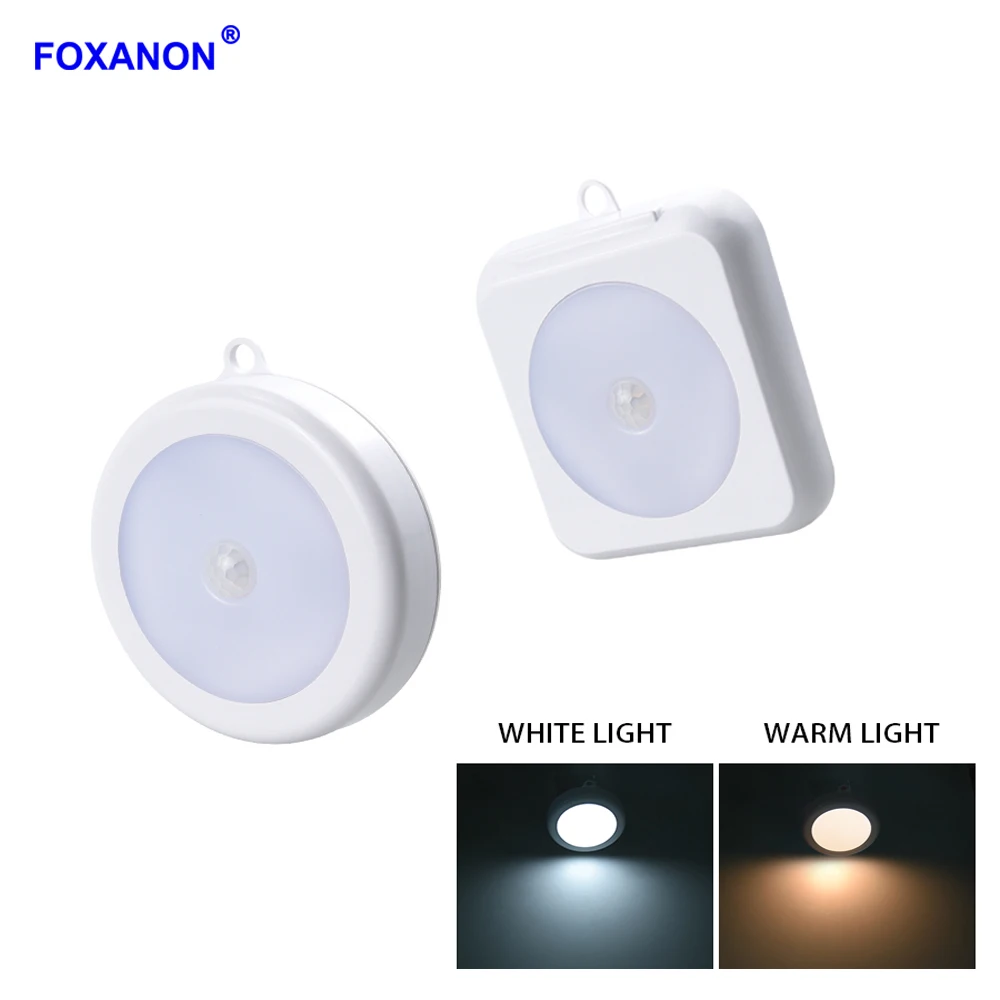Foxanon LED ضوء تحت الكابين العالمي مصباح خزانة الملابس محس حركة ليلة ضوء ل دولاب خزانة المطبخ الأطفال مصباح