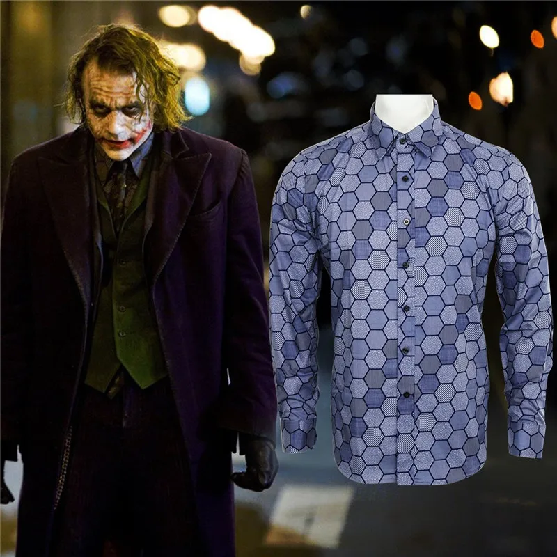 

Takerlama New Batman Dark Knight Rise Joker Cosplay Adult Men Shirt Halloween Movie Cosplay Costume