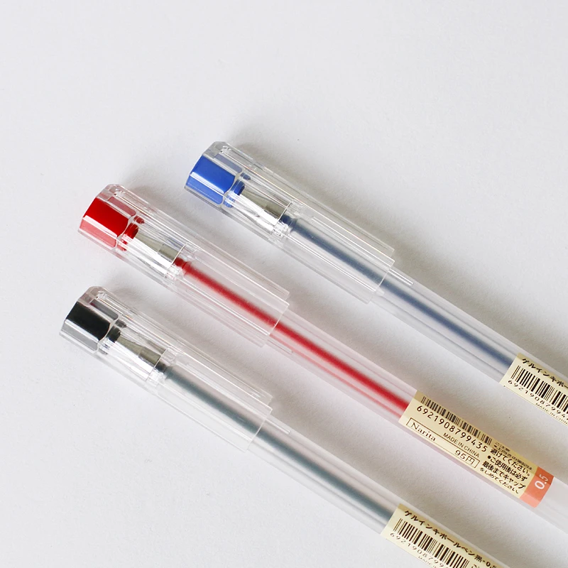 3pcs MUJI style Matte transparent six angle shape pen holder neutral