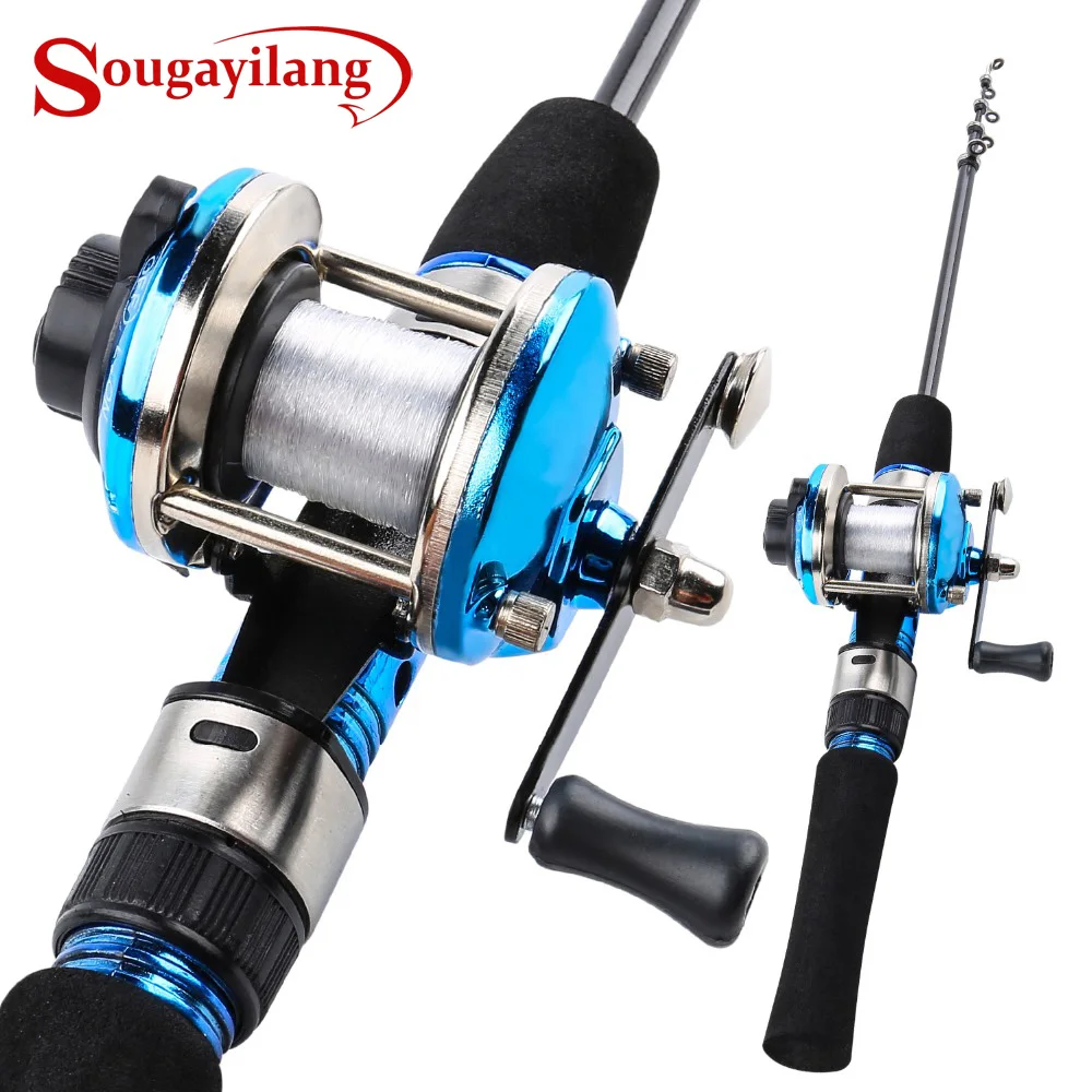 Sougayilang 1.2m Blue Mini Telescopic Carbon Ice Fishing Rod With Trolling Reel Combo Portable Ice Fishing Reel Pole Sets Tackle Sougayilang 1.2m Blue Mini Telescopic Carbon Ice Fishing Rod With Trolling Reel Combo Portable Ice Fishing Reel Pole Sets Tackle