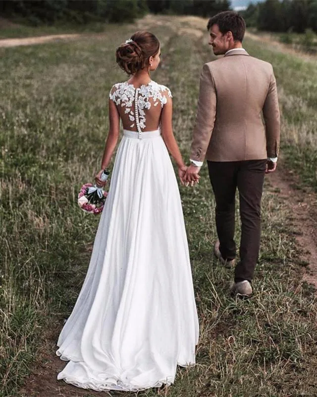 hotsale-chiffon-wedding-dresses-lace-cap-sleeves-bridal-gown-sweep-train-covered-button-illusion-back-elegant-beach-wedding-g_