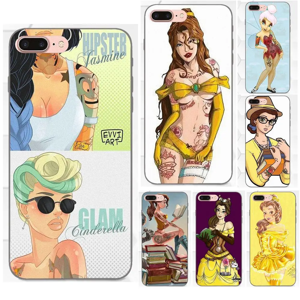 

For Huawei Honor 5A 6A 6C 7A 7C 7X 8A 8C 8X 9 10 P8 P9 P10 P20 P30 Mini Lite Plus TPU Art Cover Case Tattoo Punk Belle Princess